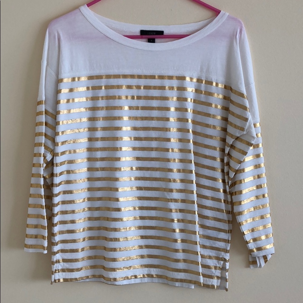 J. Crew Gold and White Shirt